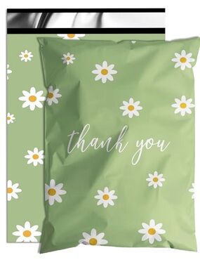 25pc Green Daisy "Thank You" Mailer Bag